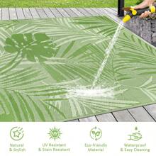 Outdoor Rugs For Patio Waterproof Patio Rugs Portable Picnic Blanket Reversible Mat Lightweight Outdoor Carpet For Balcony Deck Backyard Porch Beach - Green - View 6