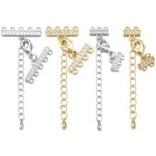 1 套镀金金属连接器，带锆石，配龙虾扣，优雅的项链和手链连接器