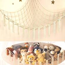 毛绒娃娃储物吊床，超大悬挂式吊床架，适用于家庭、客厅、卧室装饰，可爱有趣的礼物，39.4"X39.4"X55.1" 房间装饰 - 多色 - 查看 4