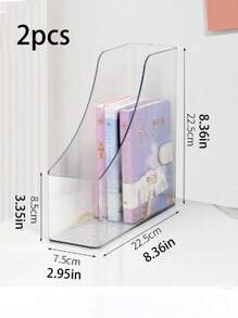 1 件桌面书籍/文件收纳盒、亚克力杂志/书架、透明文件整理盒、办公用品架、教室/宿舍学习用品