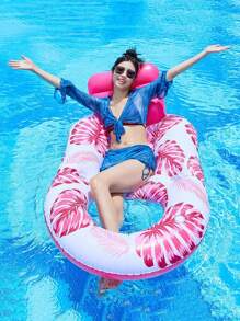 Inflatable Pool Floats For Adults With Headrest & Cup Holder, Large Inflatable Pool Lounger Raft - Multicolor - View 1