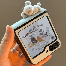 可爱考拉蓝色磁吸轴手机壳适用于三星 Galaxy Z Flip 5 6 Z Flip6 ZFlip 5 Zflip6 Zflip5 防震后盖防水防摔防刮 - 藍 - 查看 4