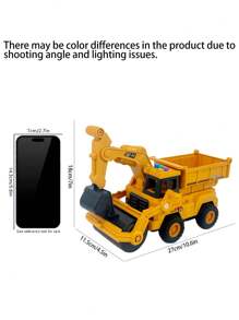 3-In-1 ABS Construction Vehicle Toy With Lights And Sounds, Includes Excavator, Dumper And Bulldozer Functions