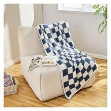 Checkered Blanket, Ultra Soft Cozy Blue Checkered Throw Blanket, Warm Fluffy Checkerboard Throw Blanket, Blue And White Checkered Blanket For Couch Bed Sofa, 60x80 Inches - 彩色 - 查看 5