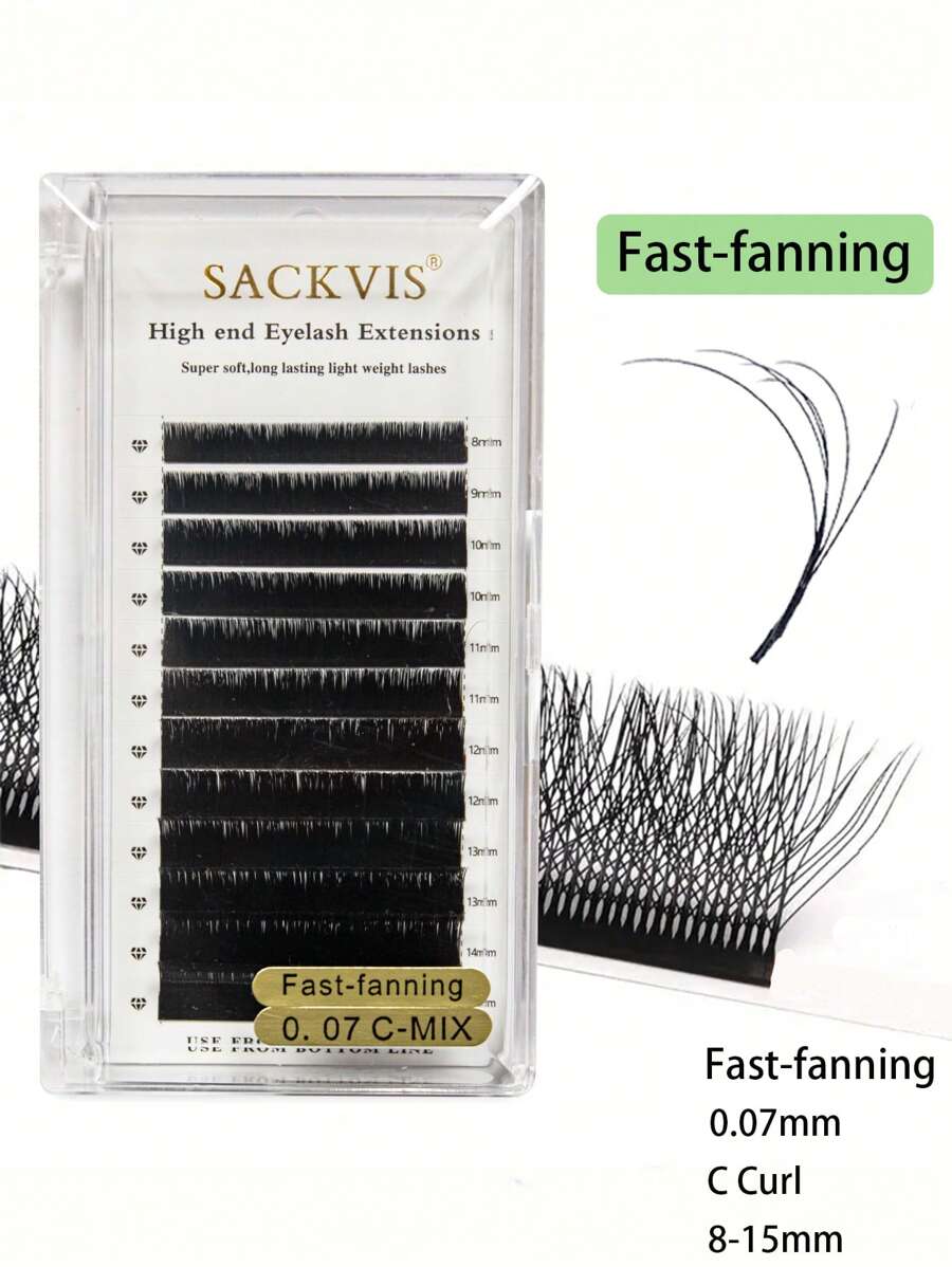 SACKVIS 1S 12 rangs Extensions de cils volume - Forme unique en W, faux cils de vison doux, tressés à la main, pré-façonnés, volume multidimensionnel, extensions à franges aérées pour un regard plein et soyeux Nagara