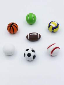 7PCS 3D Sports Ball Shoe Charms Set, Football Shoes Pins, Basketball Shoes Clips, Soccer Ball Shoe Charms For Sandals Clogs, DIY Fashion Sports Themed Shoes Decoration For Son, Grandson, Shoes For Man Spring Decor Charms, Shoes Decor Accessories For Schools, Indoor, Outdoor, Football Events & Father's Day