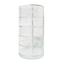 Acrylic Belt Organizer With Five Layers For Storage And Display, Featuring A Cylindrical Stackable Design. This Versatile Box Is Ideal For Organizing Accessories Such As Jewelry, Watches, And Bracelets.