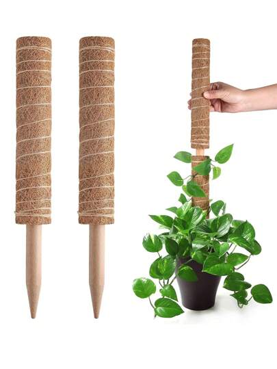 1pc Turtle Back Bamboo Moss Pole, Adjustable Plant Support Stake, Indoor Potted Plant Trellis, 15.7 Inch Coconut Fiber Pole Plant Climbing Frame, Suitable For Moss, Pothos And Other Vining Plants