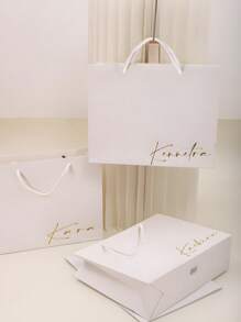 1个定制姓名礼品袋，适合作为伴娘礼物、结婚礼物、单身派对礼物、迎宾礼物、大容量婚礼派对礼物、订婚礼物、优雅礼物、毕业礼物、员工礼物、情人节礼物、生日礼物。是送给伴娘的理想礼物，独特且个性化，也是送给他的理想礼物。永恒的爱 - 彩色 - 查看 4