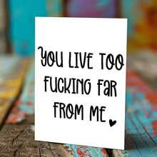 1pc Funny Friendship Greeting Card To Express Your Thoughts From Afar (With Envelope) Humorous Text Design, Suitable For Class Reunions, Friends Gatherings, Graduation Season, Perfect Gift Card For Friends And Classmates (12 Cm/4.7 Inches X 17 Cm/6.7 Inches)