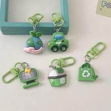 5pcs/Set Cartoon Green Keychain, Versatile Creative Bag Pendant, Couples & Best Friend Gift, Student Novelty Decoration