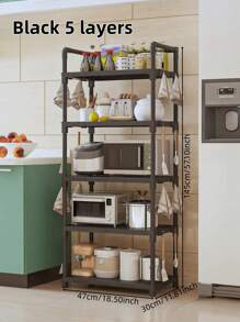 1pc No-Drill Needed Kitchen Organizer, Multi-Layer Spice Rack, Ins-Style Kitchen Storage Rack, Space Saving Storage Solution For Small Spaces