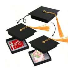 1pc Graduation Cap Gift Box,Graduation Gift Box DIY Grad Cap BoxGraduation Jewelry Box With Yellow Tassel For Congrats Graduation Party Graduation Party Favors Decor Party Supplies