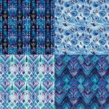 24 Sheets 6"X6" Scrapbook Paper,Vintage Decorative Materials & Supplies,Vintage Japanese Style,Flaxen Geometric Patterns,Peacock Feathers,Nature, Style,Western Wild,DIY Nebulae Scrapbook Card Making For Adults Teens, DIY Craft Background Paper,Junk Journal,Album