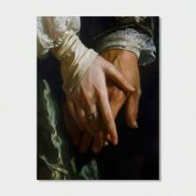 1 幅复古风格“手牵手”帆布艺术海报 - 无框维多利亚风格墙壁装饰，适用于客厅、卧室、家庭办公室 - 彩色 - 查看 10