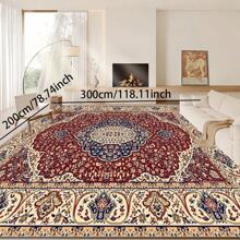 1pc Classic Style Retro Area Rug, 700g/Sqm Crystal Velvet, 5mm Thickness, Washable Non-Fading Carpet, Slip-Resistant, Suitable For Holidays And Any Space Including Hotel, Office, Sofa, Bedside, Kitchen, Laundry Room, Hallway, Porch, Entryway And Stairs Mother's Day