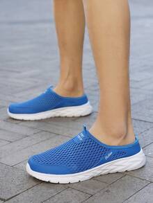 زوج من أحذية الرجال الرياضية الكاجوال القابلة للتنفس والانزلاق، خفيفة الوزن ومريحة (المقاس يميل للصغر، الرجاء طلب مقاس أكبر بمقدار واحد) - الأزرق - مشاهدة 3