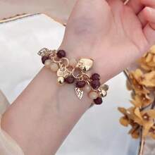 PHCOO 1 Pc Of Fashion Bohemian Glass Crystal Mixed Color Multi Layer Beaded Chain Bracelet