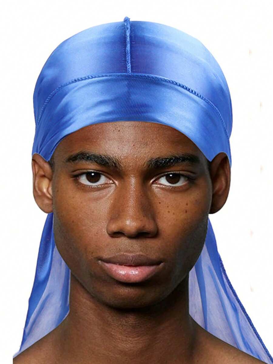 1pc Solid Color Simulation Silk Pirate Hat, Hip-Hop Men's Base Strap Headband Hat, Elastic Chemotherapy Hat, Women's Beauty Hair Hat, Unisex