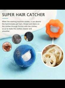 6pcs Pet Hair Remover Used In Washing Machine, Dryer Ball Reuse, Reduce Wrinkles, Save Washing Machine Free Drying Time(Blue Color Is Random)