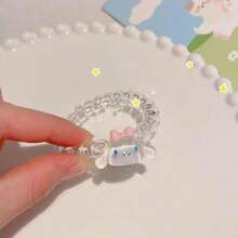 Sanrio 1pc Summer New Cartoon Phone Coil, Rubber Band Tied Bun, Ponytail Hair Tie, Cute And Versatile Hair Accessory