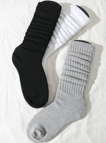 2pairs/4pairs Girl Knitted Socks, Thigh High Socks, Girl Snug Fit Ankle Socks, Girl Snug Fit Knee Socks, Spring/Summer