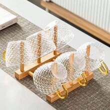 Juego de 12/6/4/2 tazas de té de vidrio resistente al calor con asa, aptas para agua, té, bebidas, leche, espresso, etc. [Nota: Sin soporte para tazas]