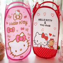 Sanrio Cesto plegable para ropa sucia de Hello Kitty, cesta de tela para la ropa, cesto para el hogar, cesta de almacenamiento de juguetes, liviano y conveniente, gran capacidad, de moda y atractivo