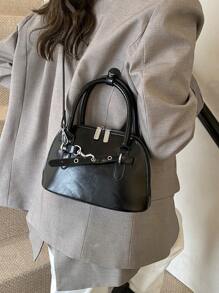新款时尚高级复古美拉德色秋冬百搭保龄球包斜挎包时尚单肩手提包贝壳包