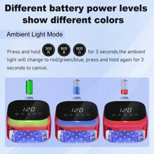 Lámpara de uñas LED UV inalámbrica, luz de esmalte de gel para secado de uñas recargable de 60 W, sensor inteligente, pantalla LCD, base desmontable, luz LED portátil para uñas con 30 cuentas y 4 configuraciones de temporizador para salón y hogar