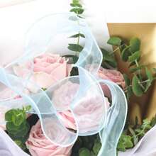 “2.2 米缎带，用于发饰和礼品包装 - 波浪卷发包，鱼尾透明闪光缎带，用于装饰点缀”