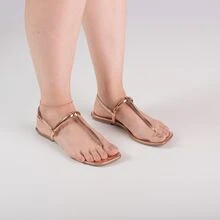 Women Flat Sandals - Bronze - View 5