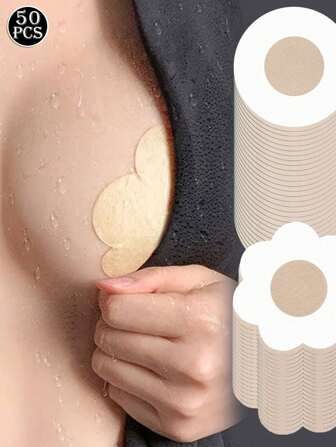 50 件装隐形乳头胶带一次性乳头垫胶带乳头贴无纺布乳头贴胸贴