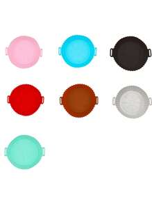 1 Piece Set With Random ColorsAir Fryer Silicone Liner For 3-5 QT, Flammable Parchment Paper Replacement, Reusable Baking Pan Oven Accessory, Round(Top 8 Inches, Bottom 6.75 Inches) ﻿ - Multicolor - View 9