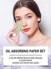 100pcs Lavender Oil-Absorbing Paper, Refreshing And Oil-Absorbing Face, Oil-Controlled Face Makeup Portable Oil-Absorbing Paper