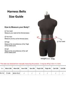 Women's Fashion Wide Belt, Gothic Corset Belt, PU Leather Bustier, Women's Gothic Wide Belt Clothing Accessories, Women's Harness Leather Goods - Black - View 4