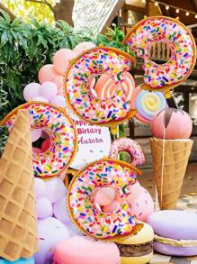 2/4 个甜甜圈形铝箔气球 - 甜甜圈糖果，适合生日派对、甜点主题派对、周年纪念用品、家居装饰 - 彩色 - 查看 8