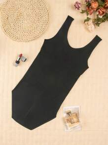 MLeyhoice 一体式无缝紧身衣，塑形瘦身，增强腹部控制。 - 黑色 - 查看 4