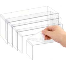 5 Pcs- 1Set Large Acrylic Risers, Clear Display Showcase Collectibles Display Shelf, Retail Desktop Display Cupcake Stand Dessert Stand - Clear - View 12