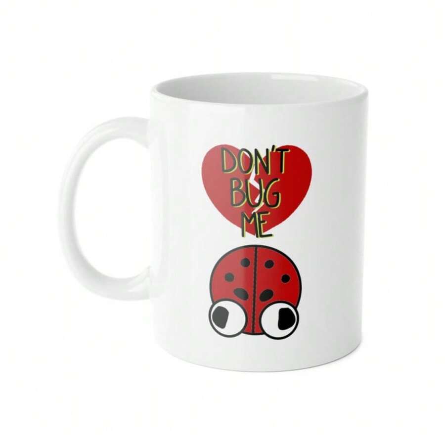 Ladybug White Ceramic Mug, 11oz - 白色 - 查看 1