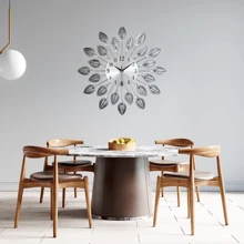 1 件现代静音金属挂钟 - 电池供电装饰钟，时尚设计，易于阅读的表盘，适合客厅卧室挂钟，完美的家居装饰 - 多色 - 查看 11