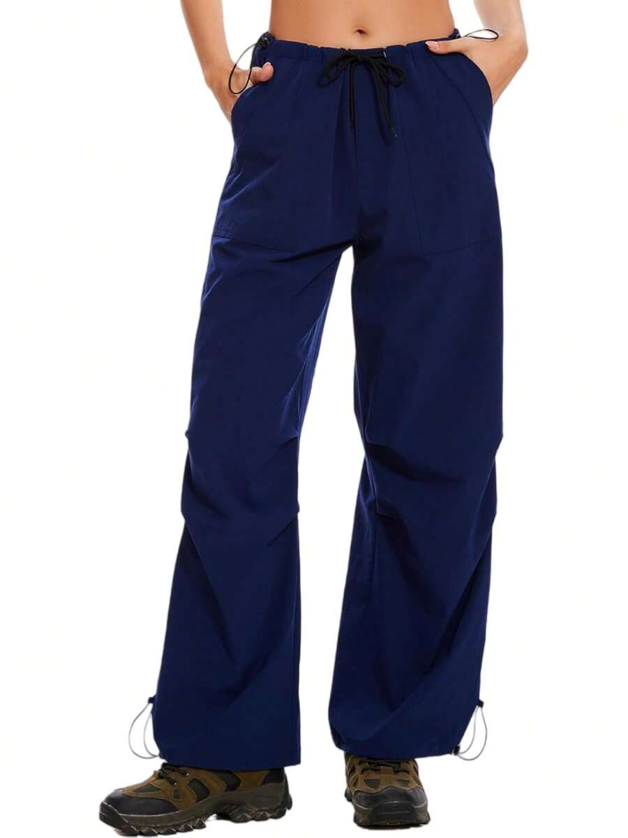 Waterproof Parachute Pants Womens Quick Dry Walking Hiking Cargo Pants With Pockets Lightweight
