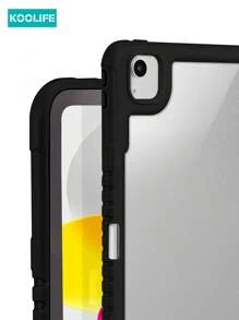 1pc Koolife Transparent Ultra-Thin Protective Case With Stand, Built-In Pen Slot, Full-Body Shockproof, TPU+PC, Compatible With IPad/IPad Pro/Mini/Air/2/5/6