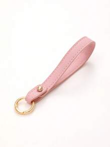 1 pièce Nouveau porte-clés en cuir de couleur unie, sangle de poignet, accessoire de sac à bandoulière, chaîne de clé de voiture à la mode, accessoire de voiture détachable, breloques scolaires
