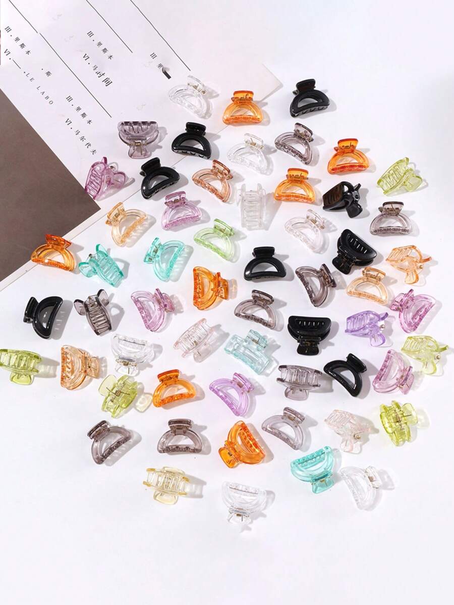 20pcs/Set Mini Transparent Hair Clips For Ponytail, Hair Claws For Girl Summer Small Size Hair Accessory