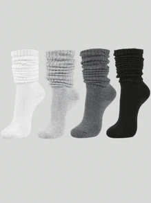 2pairs/4pairs Girl Knitted Socks, Thigh High Socks, Girl Snug Fit Ankle Socks, Girl Snug Fit Knee Socks, Spring/Summer