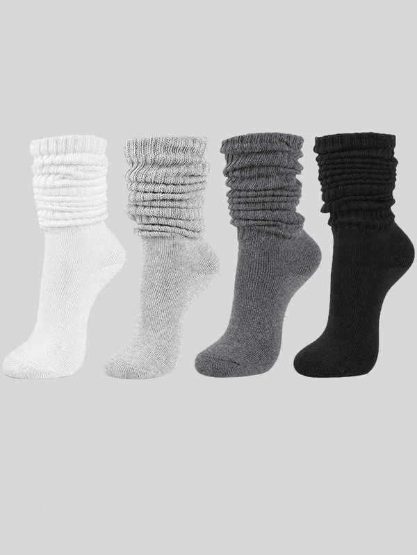 2pairs/4pairs Girl Knitted Socks, Thigh High Socks, Girl Snug Fit Ankle Socks, Girl Snug Fit Knee Socks, Spring/Summer