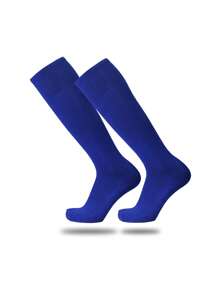 1 Pair Children Over-The-Knee Football Socks, Ages 2-12, Solid Color, Non-Slip Towel Bottom, Thickened Sports Socks, Suitable For Outdoor Sports, Cycling, Hiking, Football, Running And Outdoor Activities - Multicolor - View 12