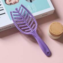 1 pièce Peigne de coiffure avec des côtes ajourées, peigne en nylon pour les moustiques, peigne carré à bascule, grand peigne incurvé. Convient pour démêler les cheveux et résoudre divers problèmes capillaires. Peut également être offert comme cadeau pour la mère, la petite amie, les amis ou le patron pour diverses occasions