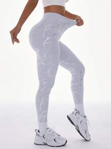 High-Waisted Tummy Control With Booty-Lifting Seams, Artistic Foil Print For Gym & Streetwear,Waist-Cinching & Butt-Lifting | Fashion-Forward Metallic Leggings You Can Wear Anywhere,Anatomical Booty-Lift Seams,Metallic Foil Craftsmanship,High-Waisted Compression,Age-Defying,Seamless Transition From Studio To Street,Women's Metallic Yoga Pants